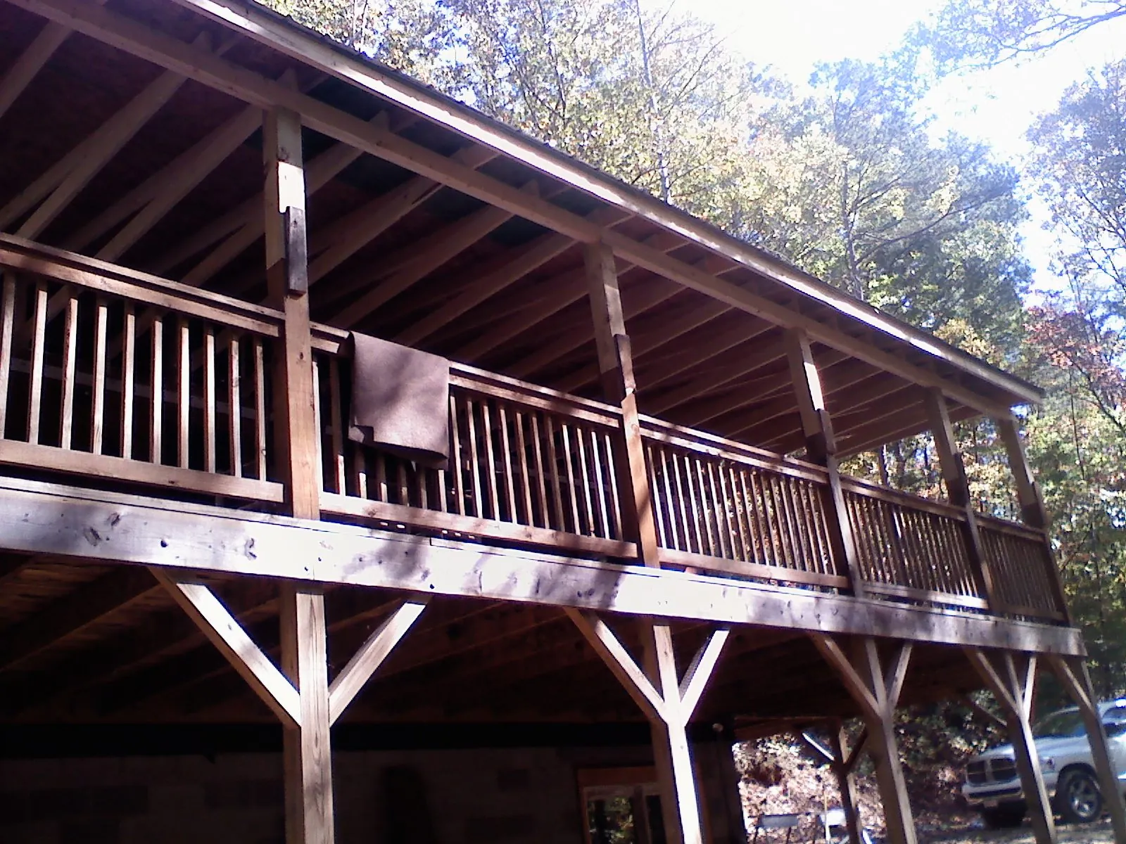 Timber framing under a new elevated porch and deck — Roof Leak Repair in Wernersville by Roofing Brothers